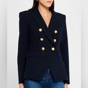 Veronica Beard Navy Blazer with Gold Accents